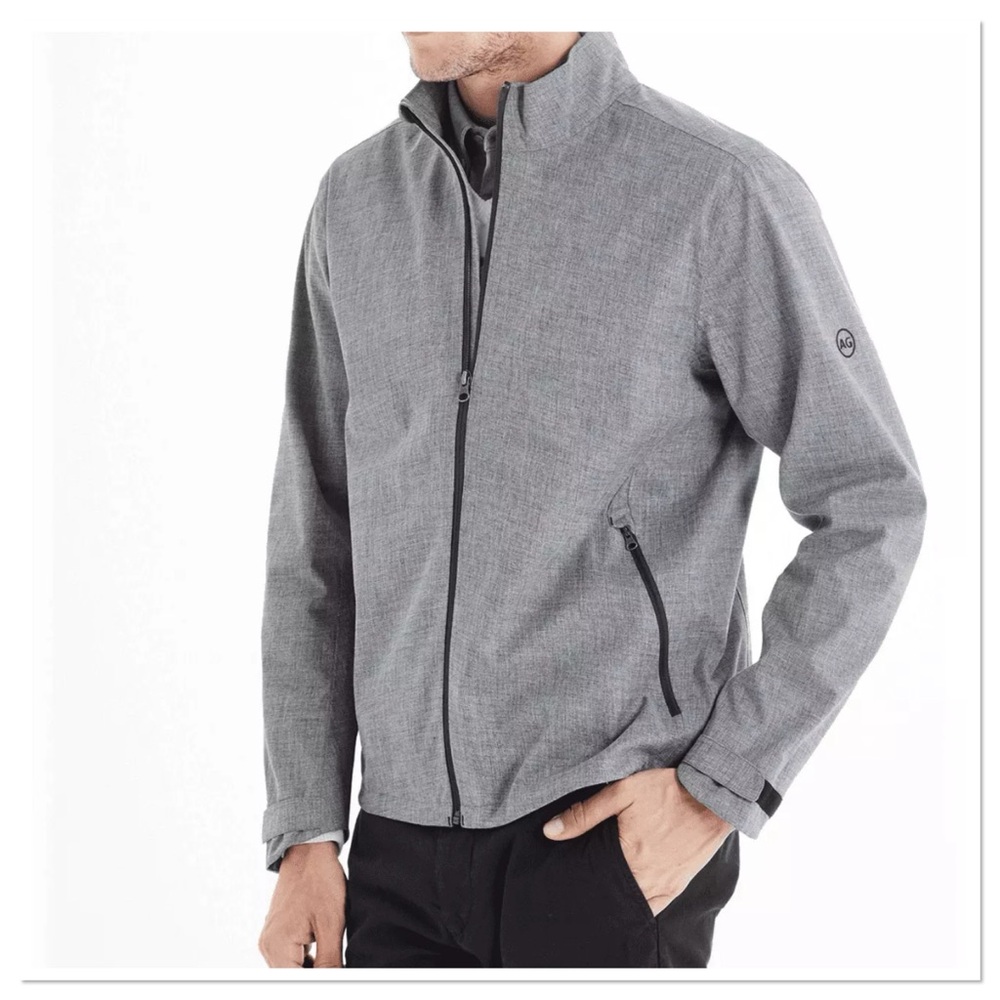 AG Green Label Men's Heathered Grey Highland Tech Full Zip Jacket Sz XS
